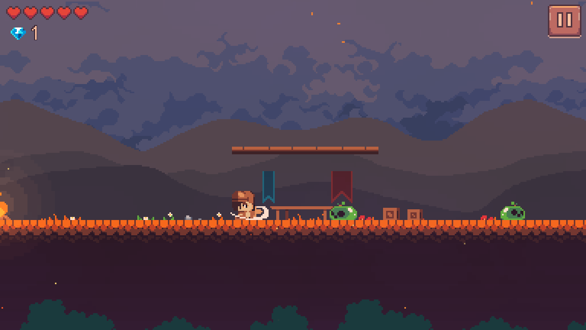 Arin attacking in the middle of a wave of slimes in the market square