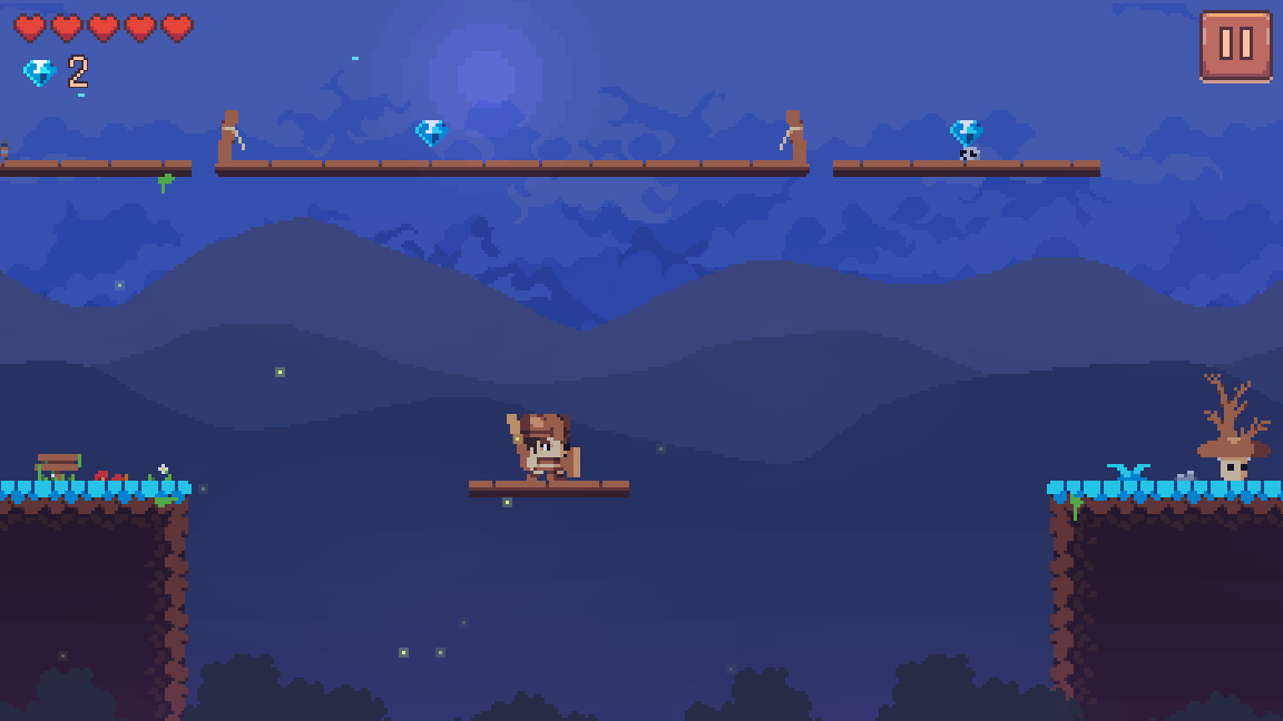 Arin on a wooden raft moving over the thorn rift